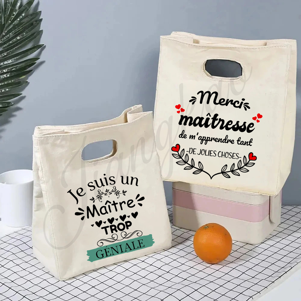 Tote Bag Sublimation - Merci Maitresse Maitre French Printed Lunch