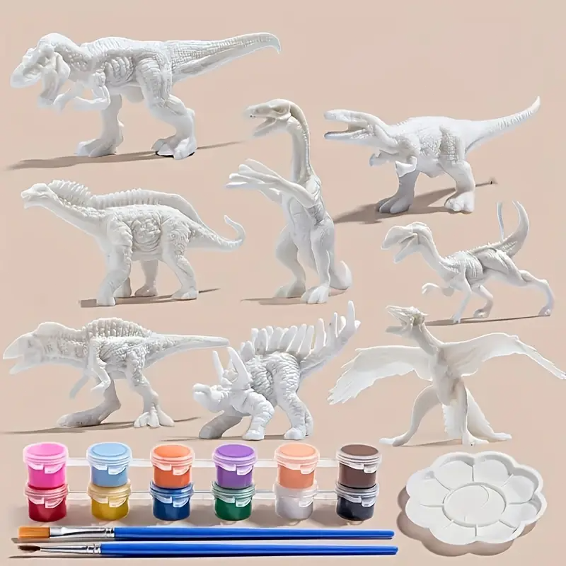 6pcs/8pcs, DIY Coloring Dinosa – Puzzle Blank White recenzja i cena