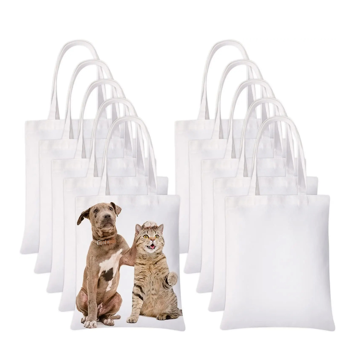 6pcs White Canvas Tote Bags, S – Tote Bag Sublimation recenzja i cena