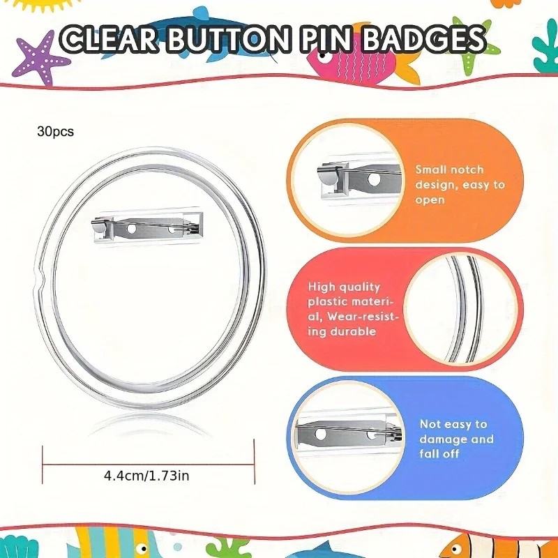 30pcs acrylic blank badge pin  – Button Badge Blank recenzja i cena