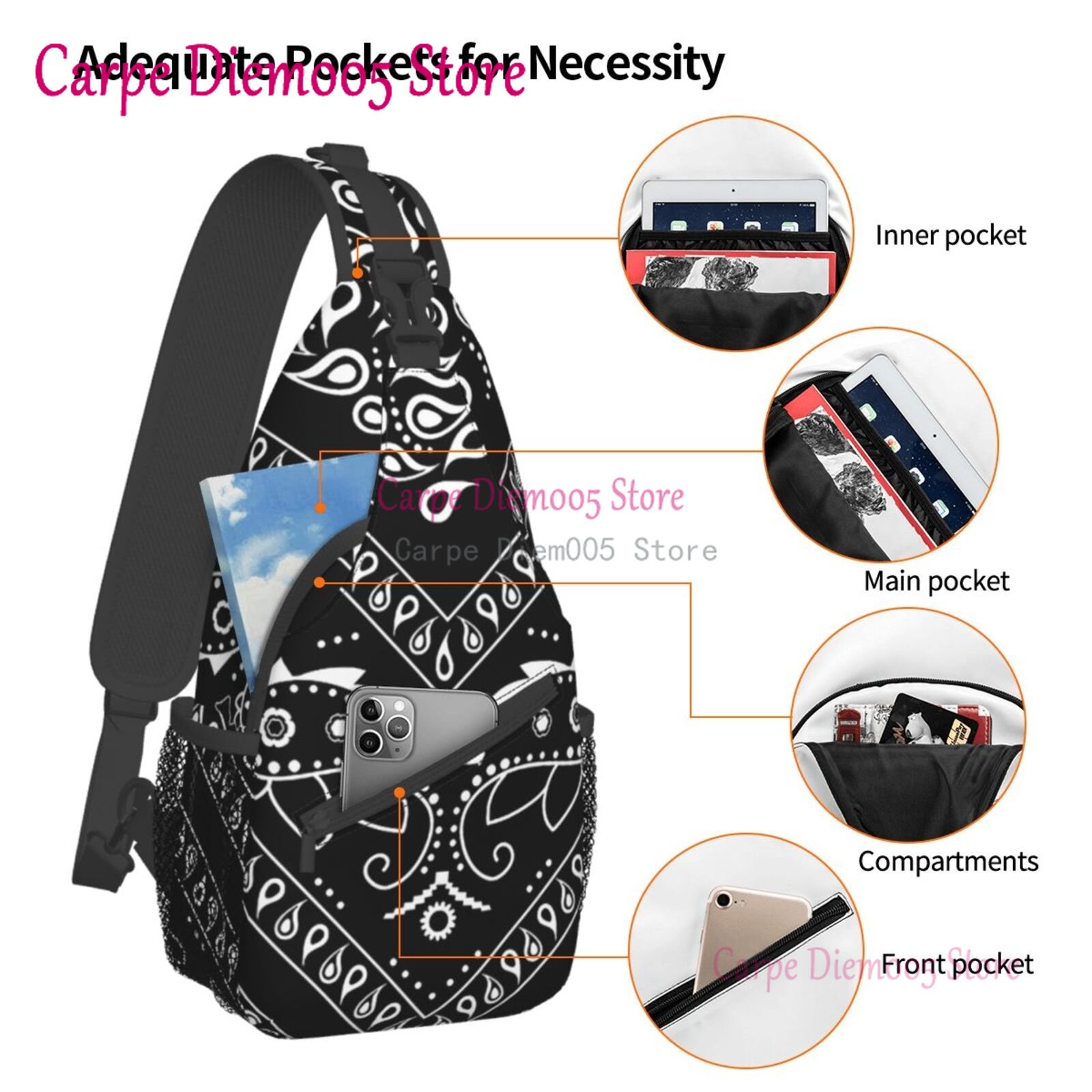 Black And White Paisley Chican – Bandana Blank White recenzja i cena