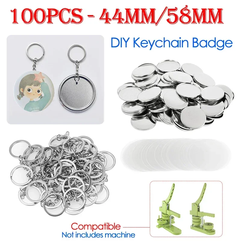 100PCS 44mm 58mm Keychains Bad – Button Badge Blank recenzja i cena