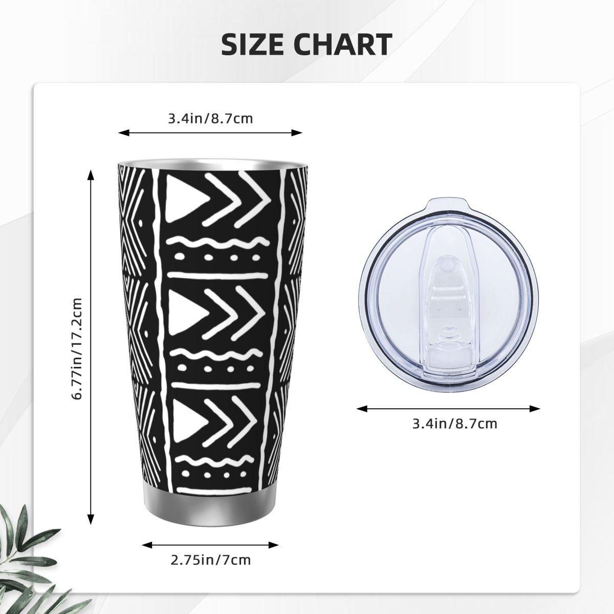 Black And White African Bogola – Tumbler 20Oz White recenzja i cena