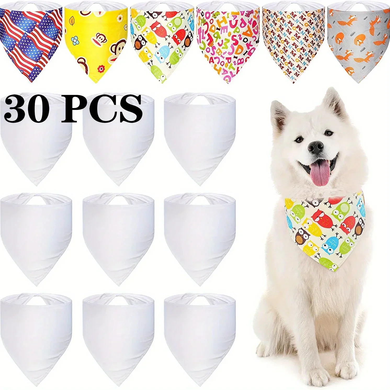 30pcs White Polyester Blank Do – Bandana Blank White recenzja i cena