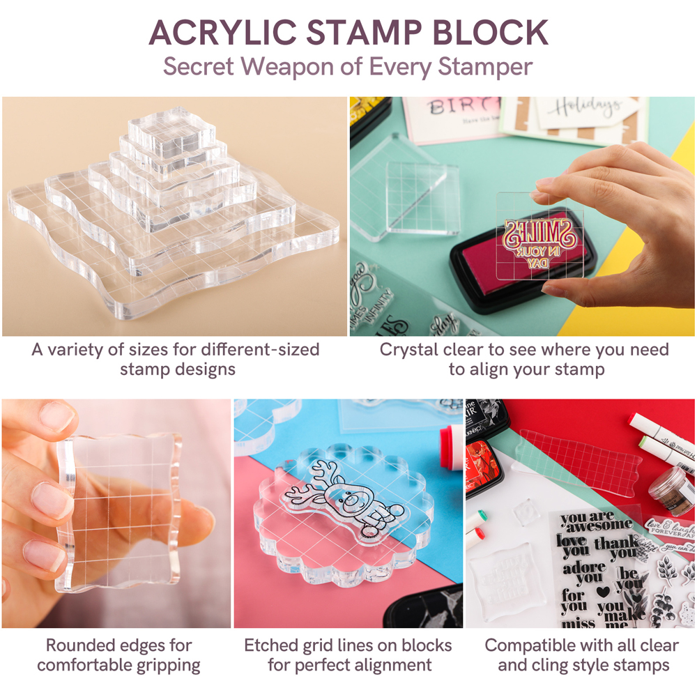 3pcs Clear Acrylic Stamp Block – Photo Acrylic Block recenzja i cena