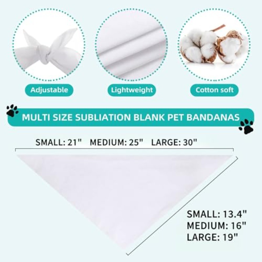 Blank Dog Bandanas Large-1PCS, – Bandana Blank White recenzja i cena