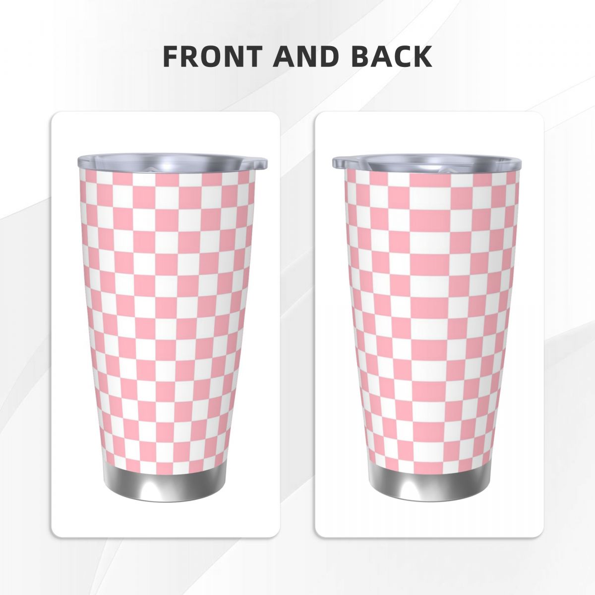 Pink White Checkerboard Patter – Tumbler 20Oz White recenzja i cena