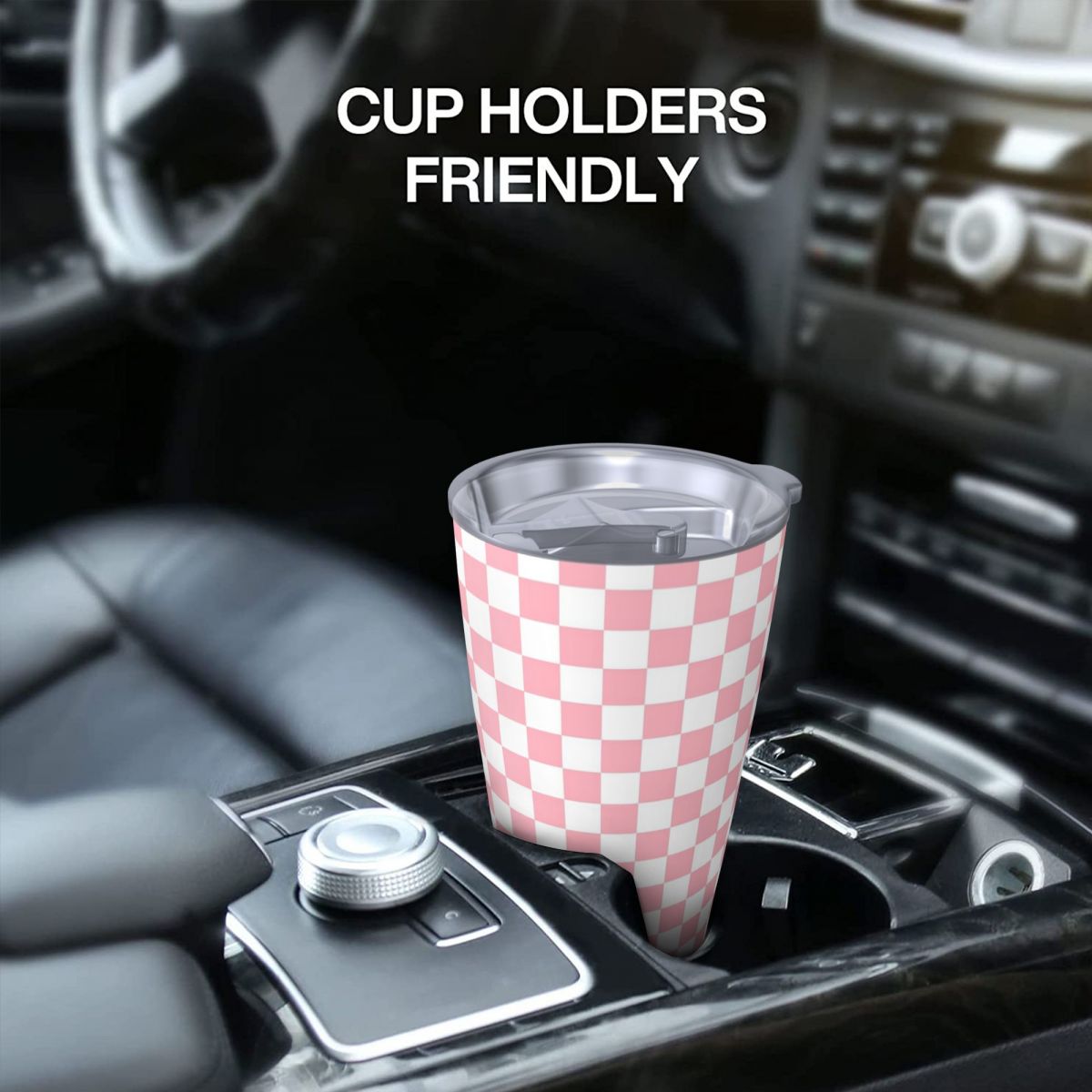 Pink White Checkerboard Patter – Tumbler 20Oz White recenzja i cena