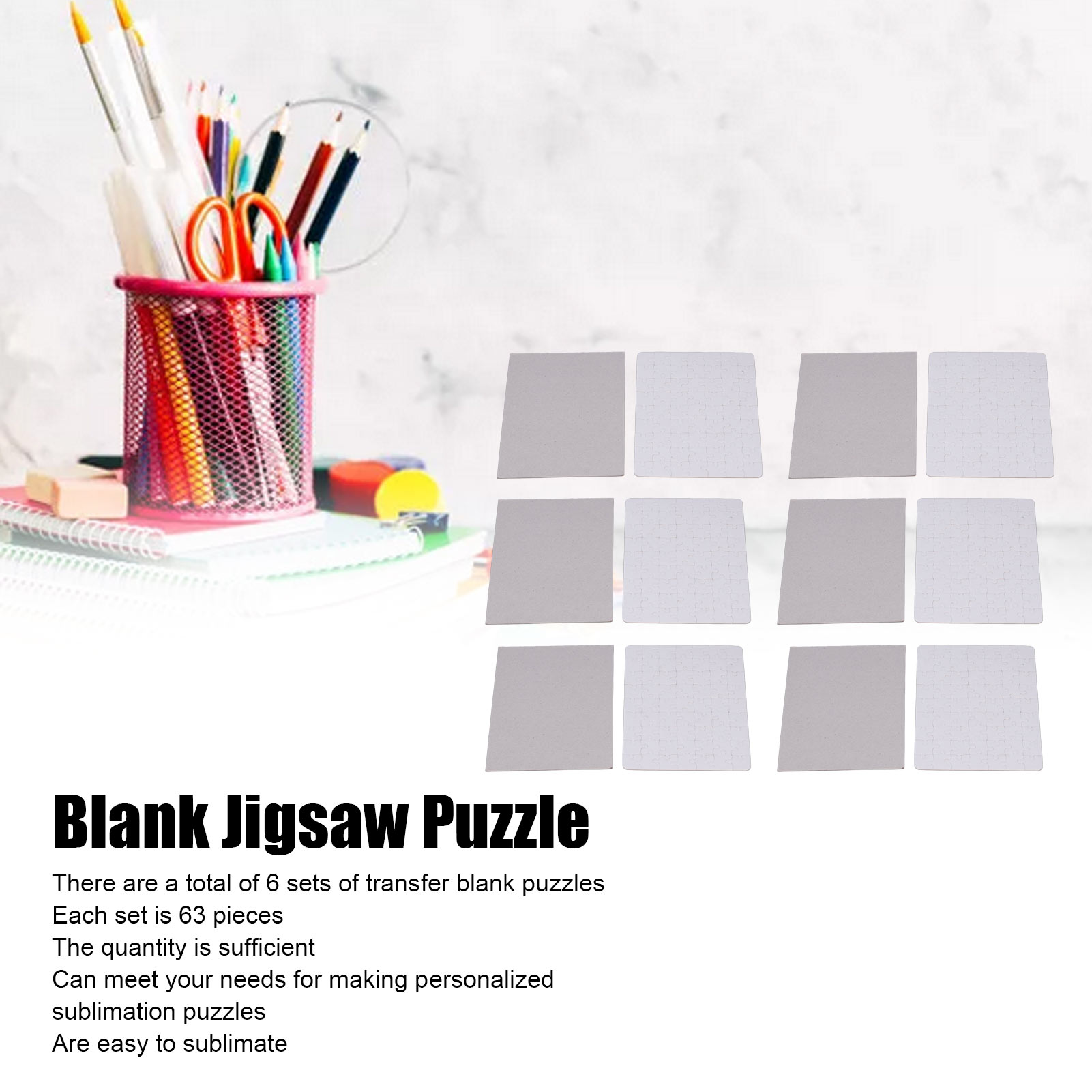 6 Set Blank Puzzles 13x18cm Wh – Puzzle Blank White recenzja i cena