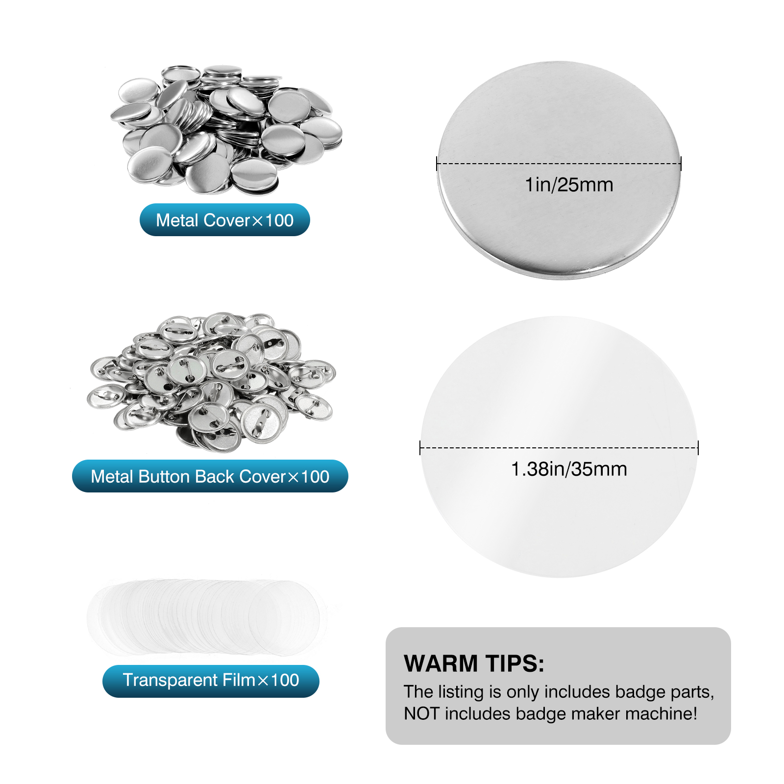 100Pcs Mini DIY Round Mirror M – Button Badge Blank recenzja i cena