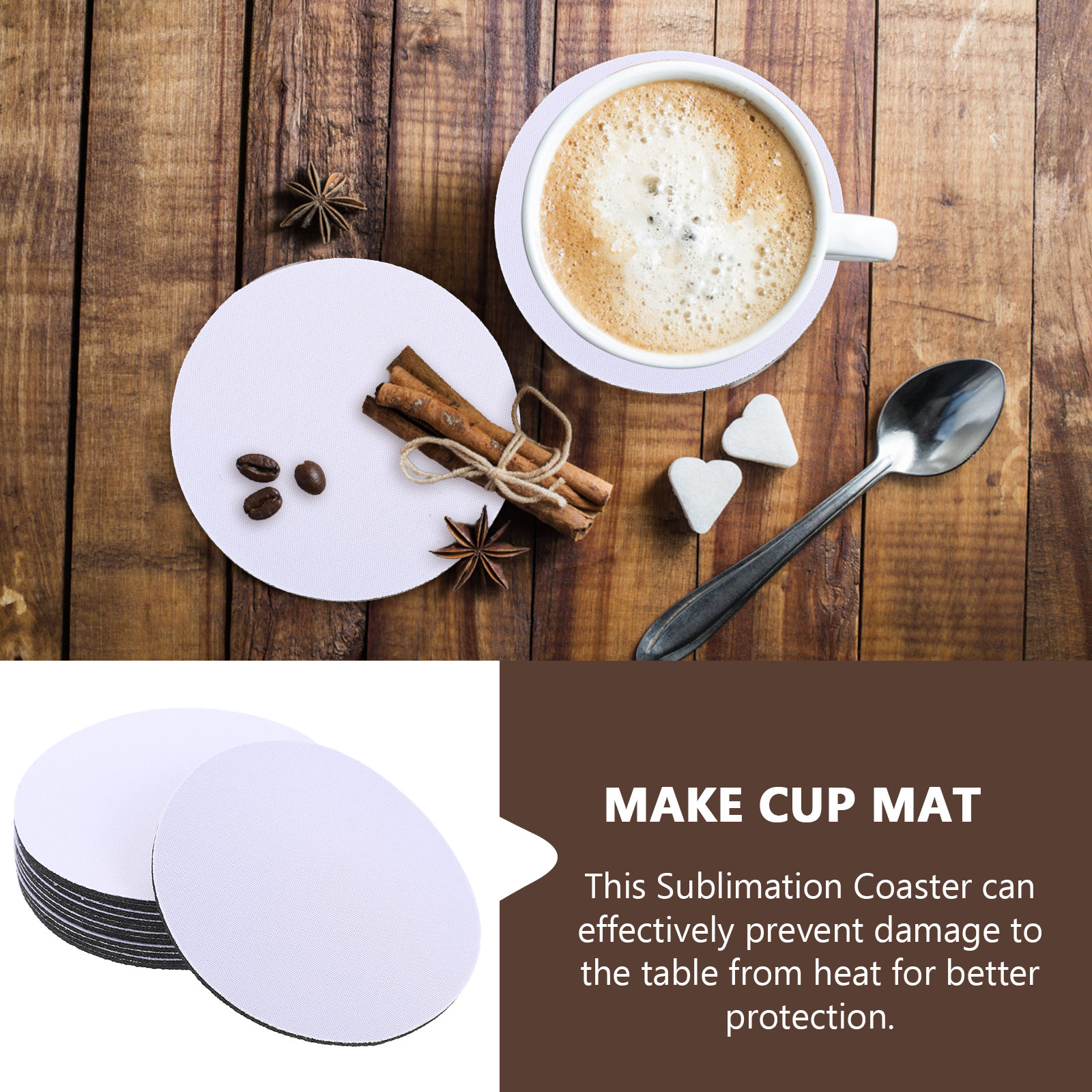 10Pcs Sublimation Cup Coasters – Coaster Sublimation Blank recenzja i cena