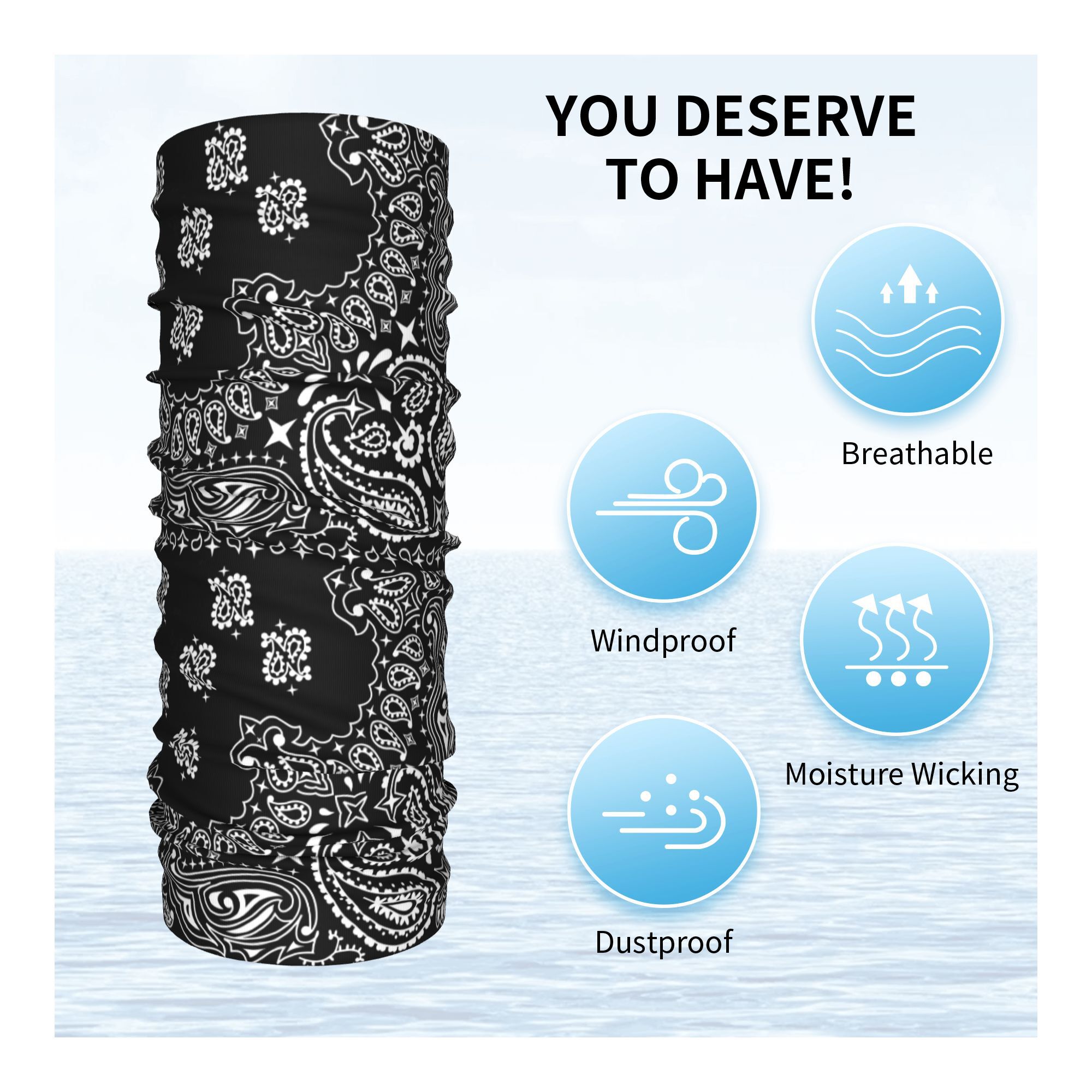 Custom Black And White Paisley – Bandana Blank White recenzja i cena