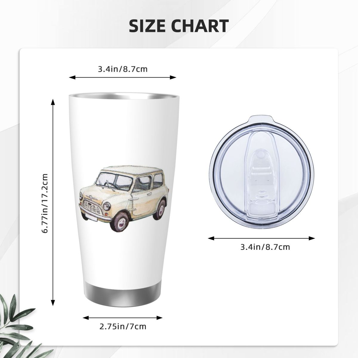 Classic White Mini Cooper In W – Tumbler 20Oz White recenzja i cena