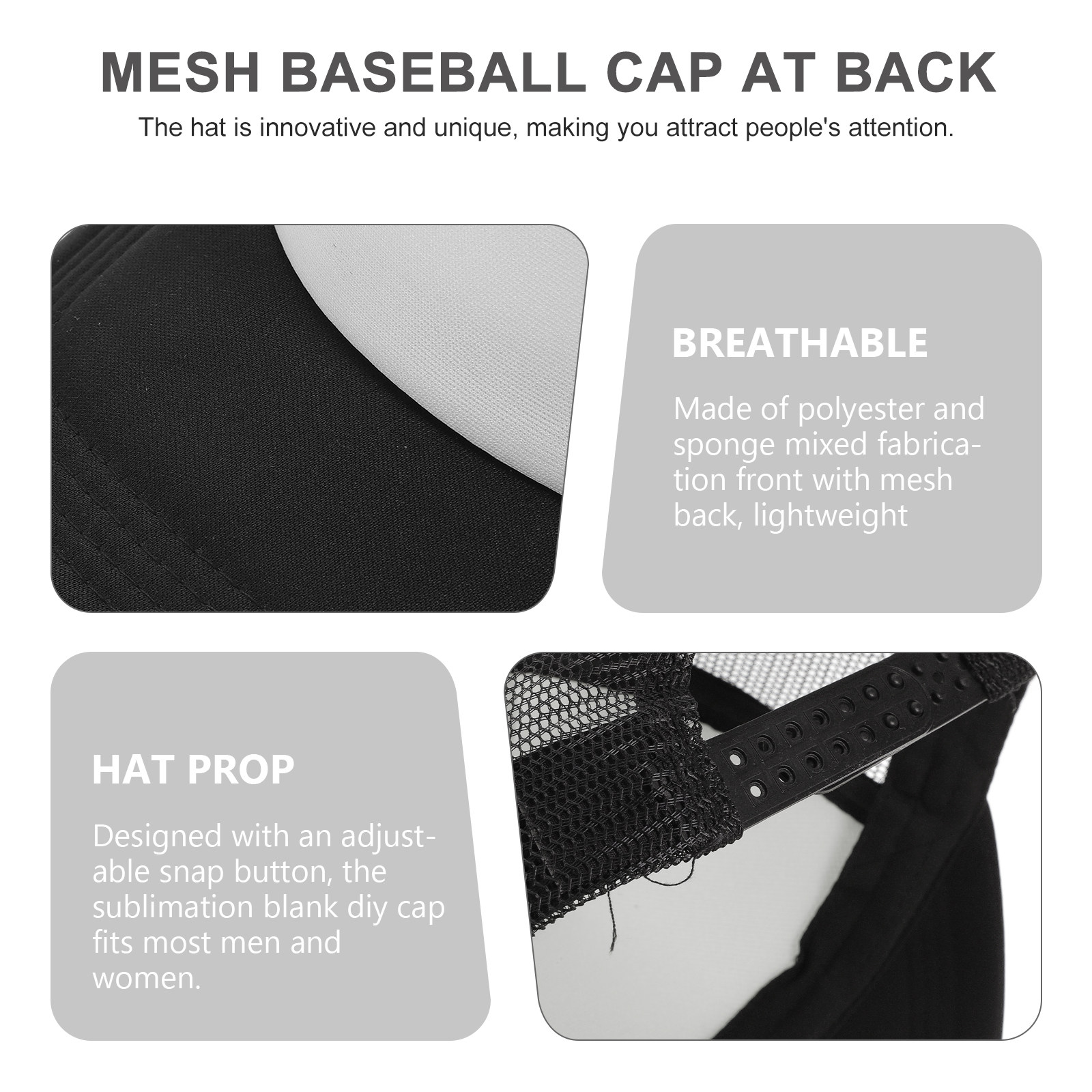 10Pcs Blank Baseball Caps Mesh – Hat Sublimation Blank recenzja i cena