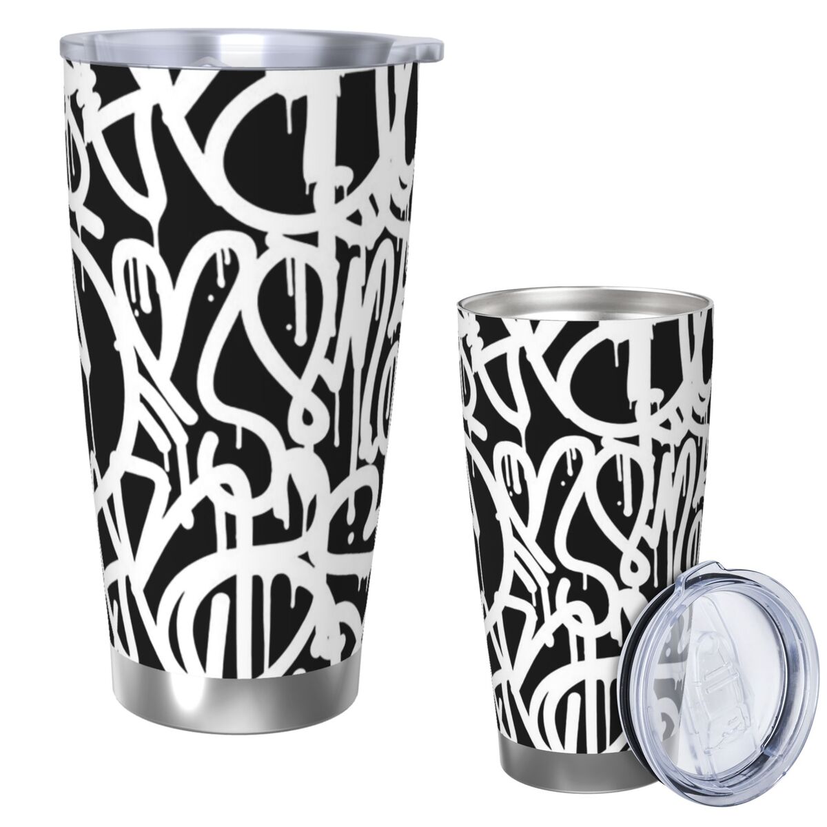Black And White Graffiti Stain – Tumbler 20Oz White recenzja i cena