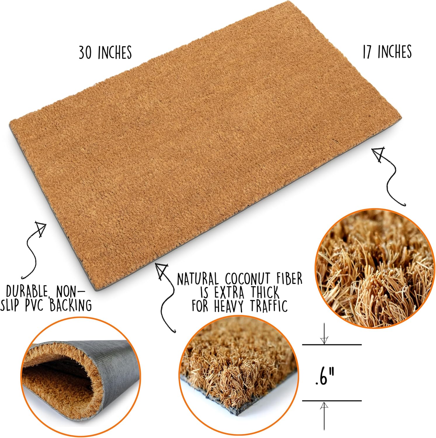 Blank Coir Doormat 30x17 Inch  – Door Mat Blank recenzja i cena