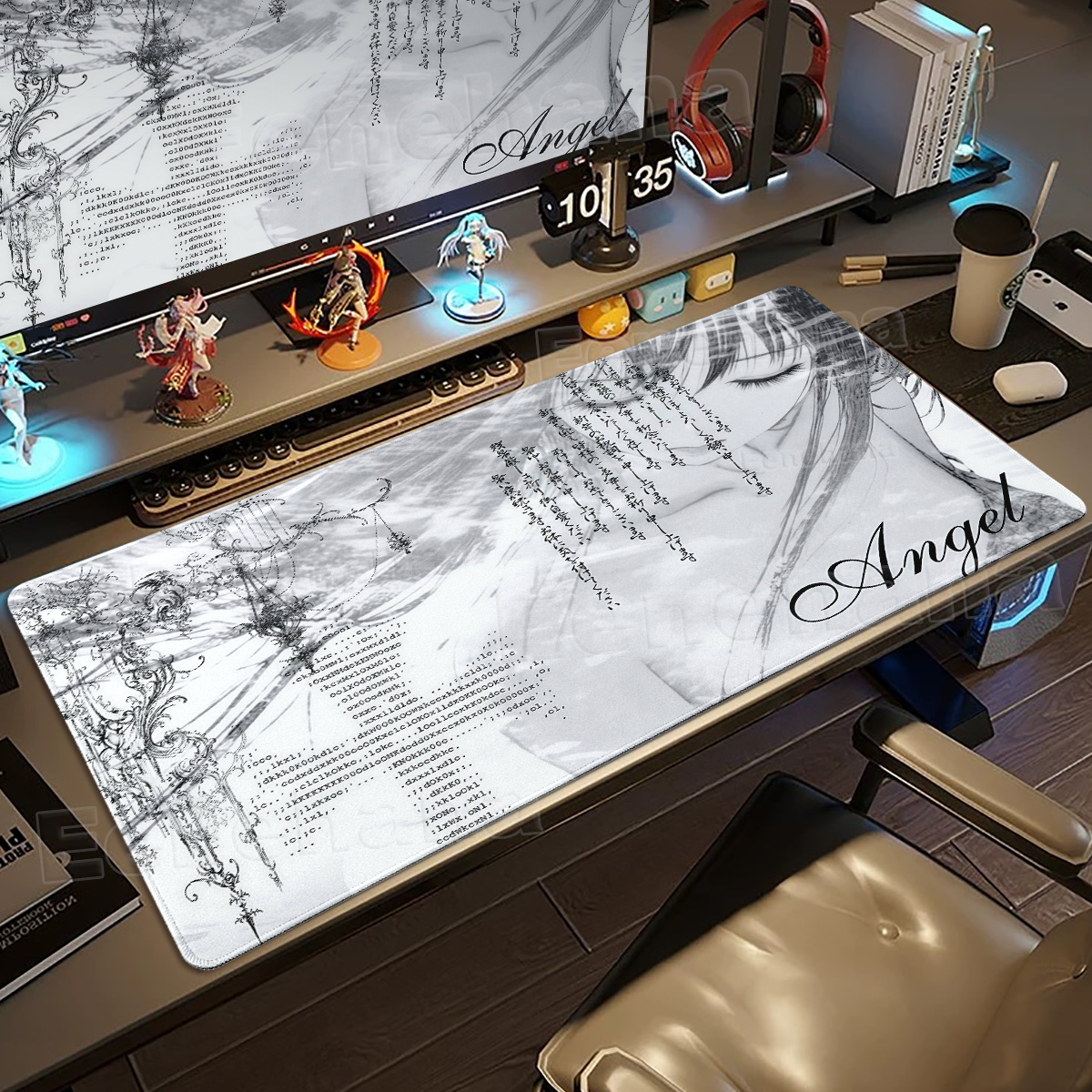 Black White Angel Mouse Pad La – Mouse Pad Blank Sublimation recenzja i cena