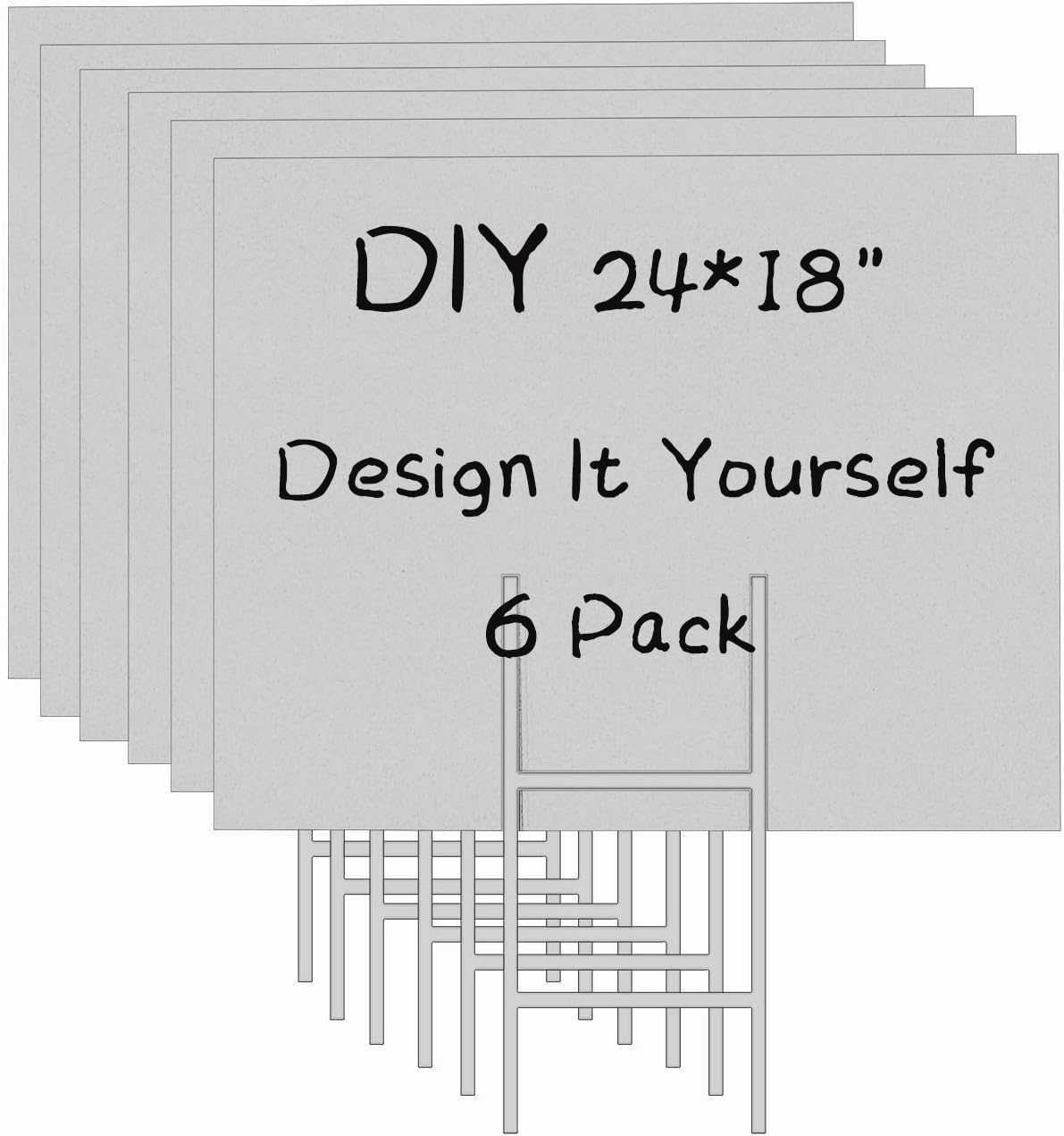 6 Pack 24x18 White Blank Lawn  – Yard Sign Blank recenzja i cena