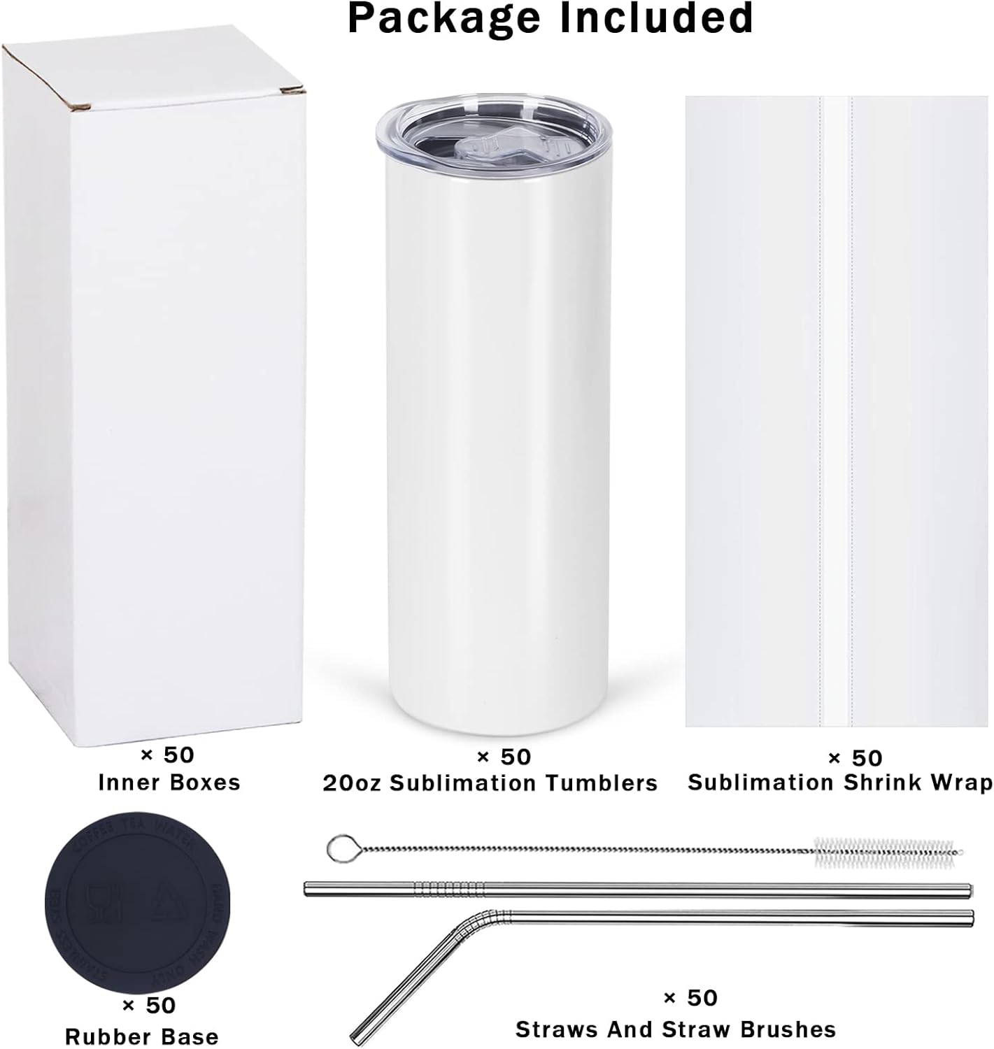 50 Pack Sublimation Tumblers B – Tumbler 20Oz White recenzja i cena