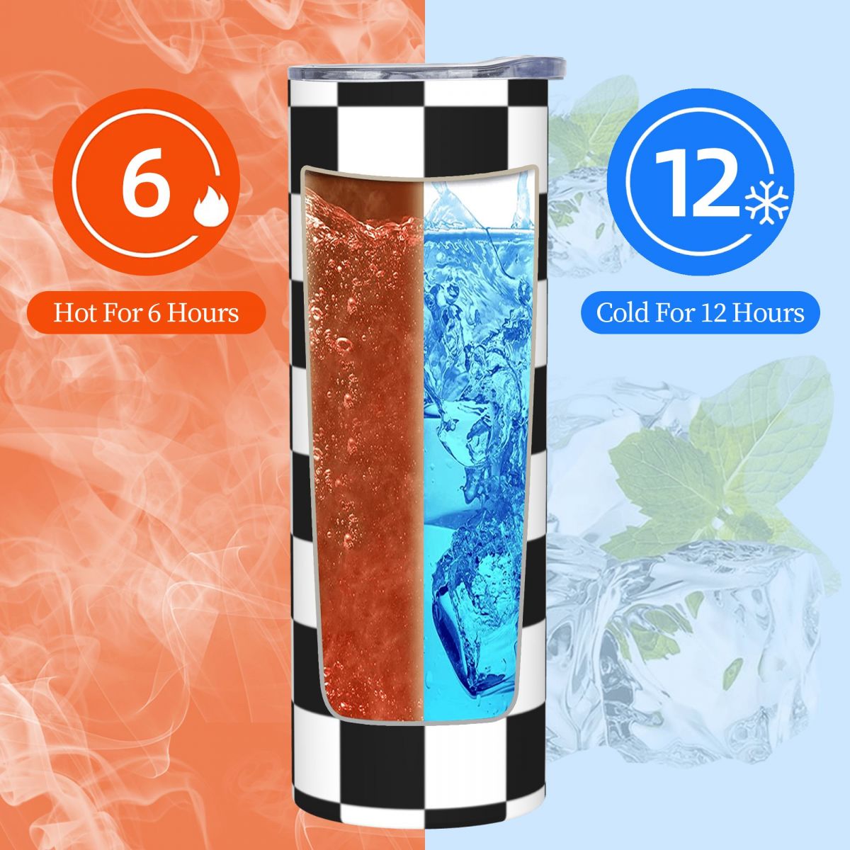 Black And White Checkerboard S – Tumbler 20Oz White recenzja i cena