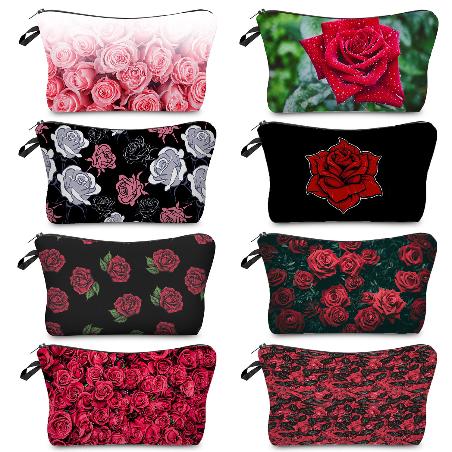 Bright Red Rose Print Cosmetic – Pillow Cover Sublimation recenzja i cena