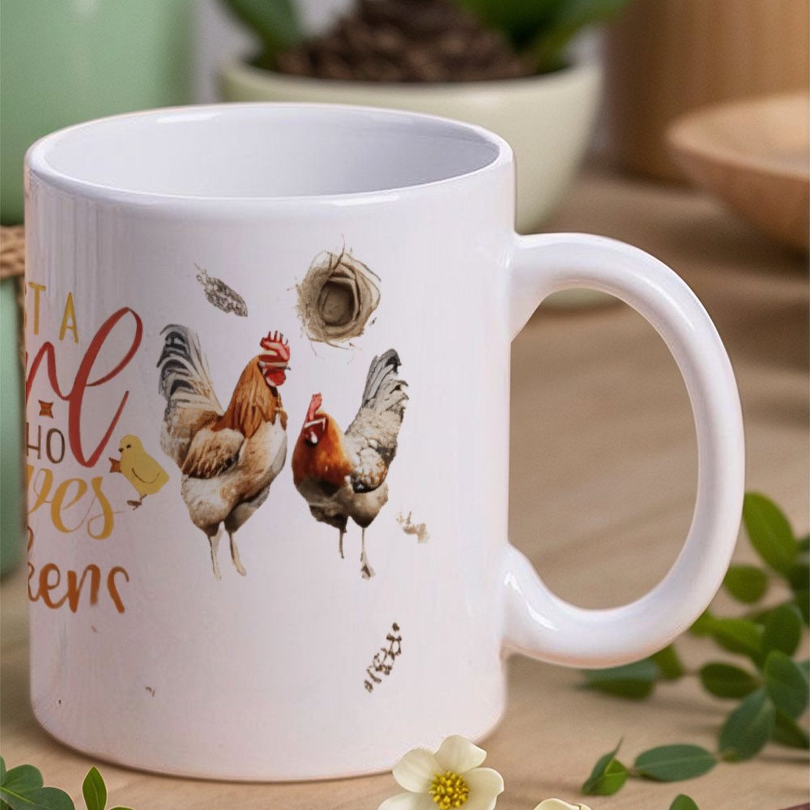 Just A Girl Who Loves Chickens – Sublimation Mug White recenzja i cena