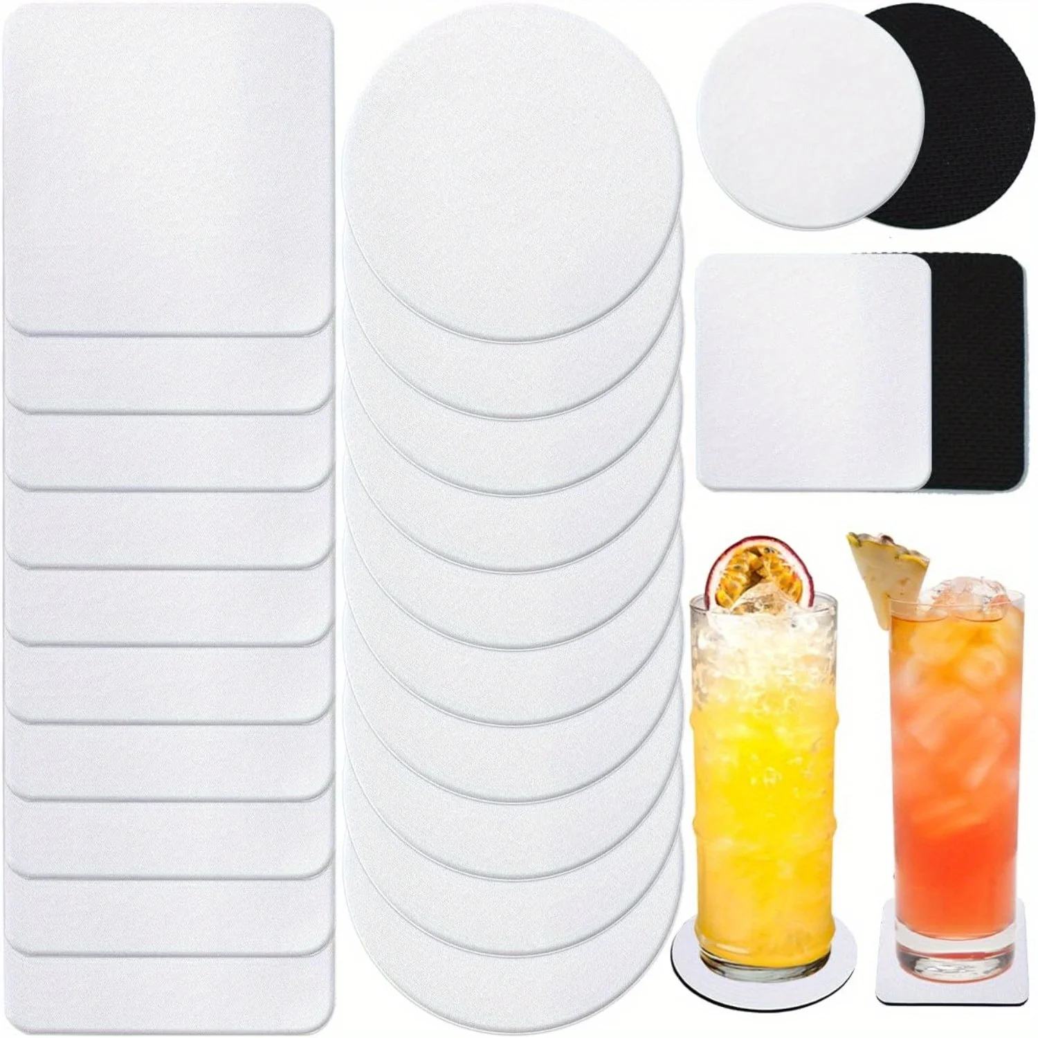 30/50 Pcs Square and Round Sub – Coaster Sublimation Blank recenzja i cena
