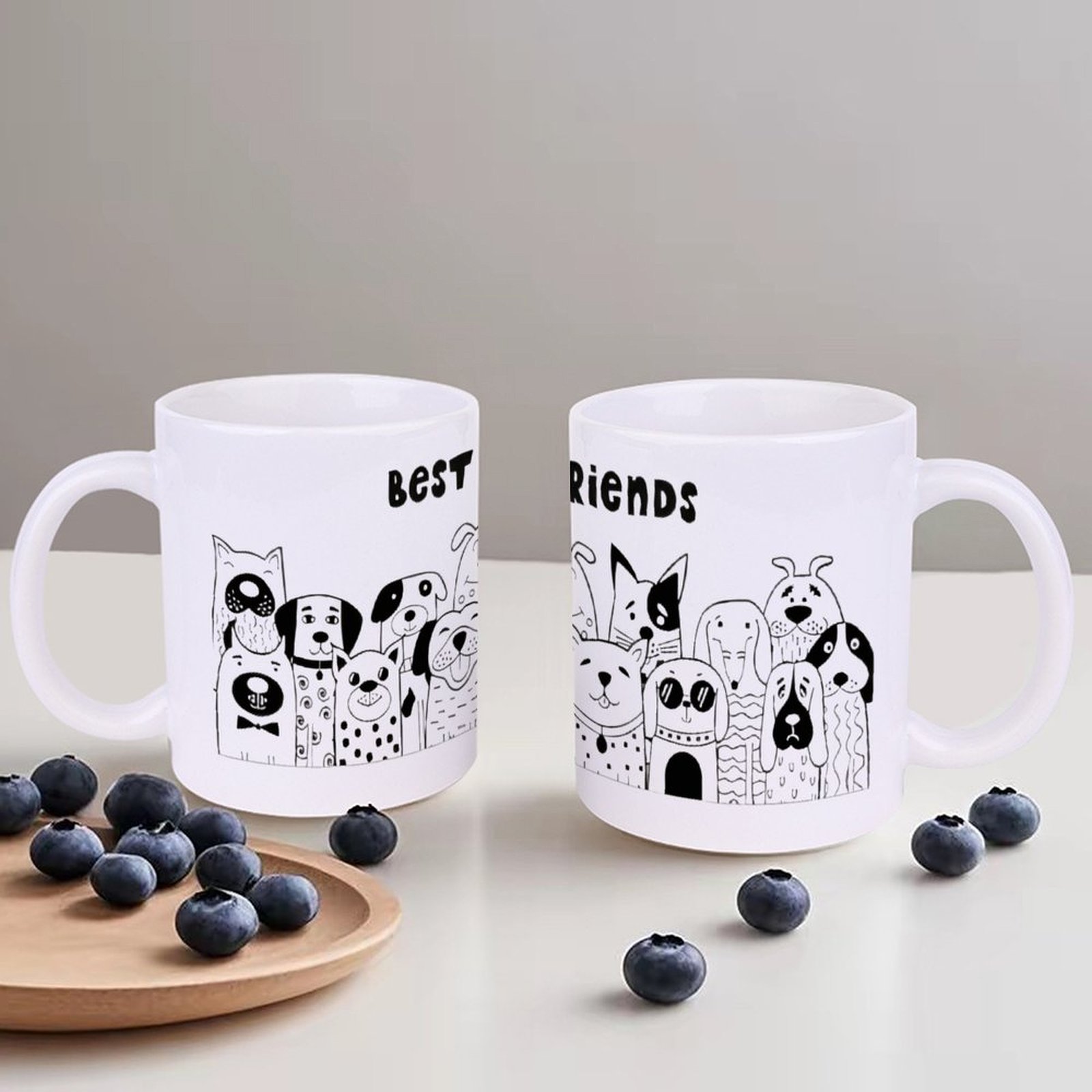 Illustration Of Dogs With The  – Sublimation Mug White recenzja i cena